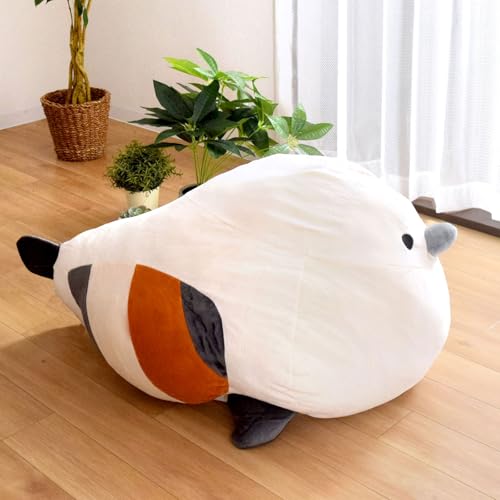 StorePocket クッション 抱き枕 BIG ビッグ ぬいぐるみクッション もちもちクッション シマエナガ Lサイズ 約62×90×52cm ホワイト アニマル もちもち 動物 おもちゃ 雑貨 北海道 ギフト お土産