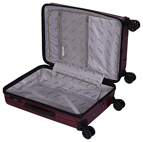 Image of ROMEING Capri 20 inch, Polycarbonate Luggage, Hard Sided, (Wine Red 55 cms) Small Cabin Trolley Bag | 8 Spinner Smooth Wheels | TSA Lock | Unbreakable | Men & Women