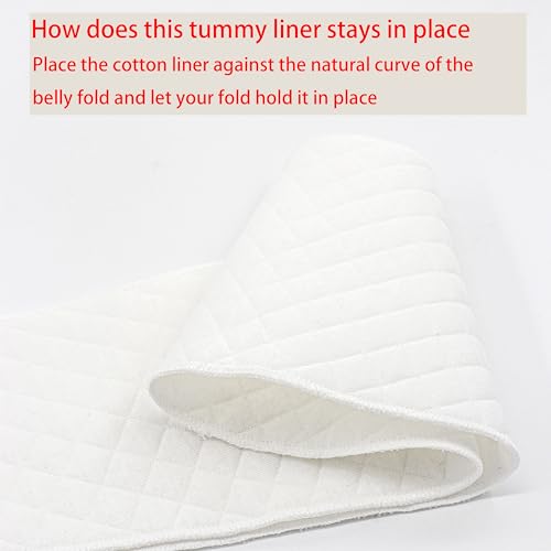 Washable Cotton Tummy Liners for Sweat Rash Plus Size Under Belly Sweat Liners Diamond Grid Cotton Pads Belly Band for Skin Rash–3PCS4