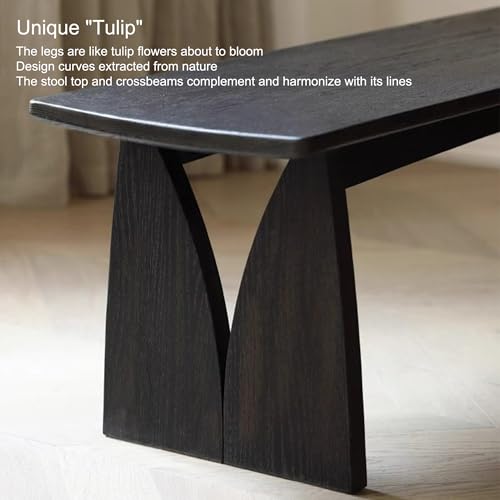 Banco de madera duradera estrecho y resistente para interior 4