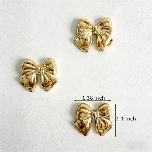 Imanes decorativos moño dorado para refrigerador 12 unidades miniatura 2
