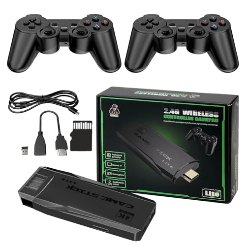DOLSAO New 20000+ Retro Gaming Console, 4K HDMI Classic Edition Games Stick with 64G Built-in Emulator, 2.4G Wireless Controller, Plug and Play Video Games for TV