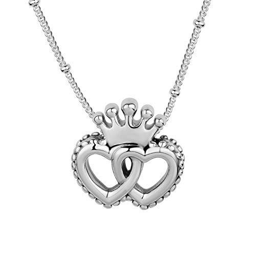 Pendentif d'amour cœurs royaux en argent 925, le cadeau romantique pour femme