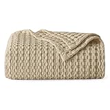 Bedsure Cooling Cotton Waffle Twin XL Blanket - Lightweight Breathable Blanket of Rayon Derived from Bamboo for Hot Sleepers, Luxury Throws for Bed, Couch and Sofa, Light Brown, 66x90 Inches