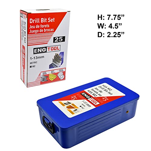 Maxtool 25 Pieces Drill Set 25Pcs/25-Piece Twist Drill Bit Set High Speed Steel M2 Fully Ground 1-13Mmx0.5Mm Metric; Jbs02H10R025P #TOP4