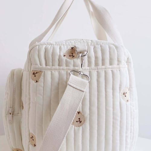 Bolso de maternidad todo en uno para mamá - Ligero - Acolchado - Gran bolso cambiador multifuncional para la maternidad y el cambio de bebé para el hospital y el fin de semana, oso - imagen 6