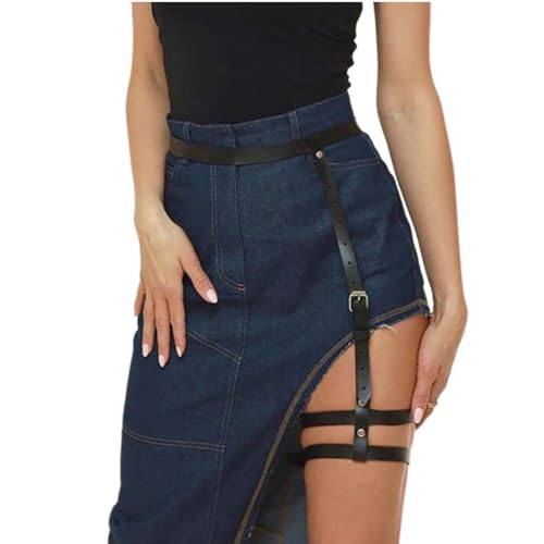 Women's Thigh Harness Belt Gothic Clothes Body Harness Leather Corset Belt Rave Outfit Gothic Accessories for Women Fashion