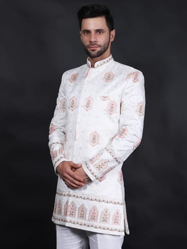 WINTAGE Cotton Silk White Bandhgala2