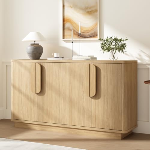 HOKYHOKY Sideboard Buffet Cabinet with Storage, Modern Credenza with Adjustable