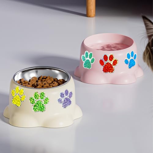 Image of 500Pcs Cute Dog Paws Vinyl Stickers Roll 1in Glitter Stickers 8 Colors Cute Dog Footprints Label Tag Self-Adhesive Classroom Reward Waterproof Decals for Bottle Birthday Party Decor