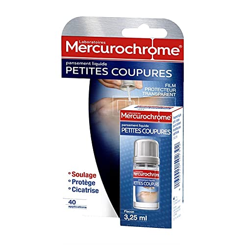 Mercurocromo – Apósitos líquidos pequeños cortes 3 ml – Lote de 3 – Officiente especial
