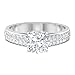 Anillo de compromiso con forma de cojín D-VSSI D-VSSI, anillo de compromiso, vintage redondo, corte brillante, certificado de moissanite, anillo único de boda nupcial, 14K Oro blanco, Size:EU 58