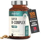 Vitamin B Complex High Strength Methylated B Vitamins | B6 Vitamins with Folate & B12 Supplements | Complete Complex with 12 Active Nutrients | Not Liquid Drops Or Spray | Vitabright