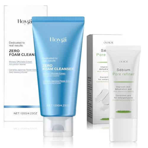 Sebium Pore Refiner + Espuma Limpiadora, Crema Refinadora de Poros, Limpiador Facial, Limpieza Profunda De Poros, Hidratación Duradera, crema para la Piel Seca/Grasa