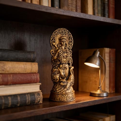 Estatua de resina de diosa nórdica Freya miniatura 6