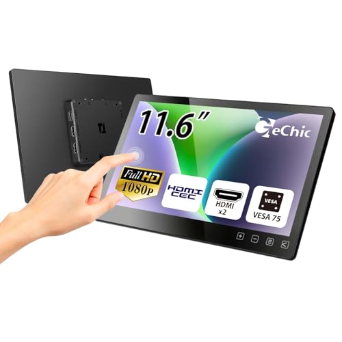 GeChic Écran Tactile T112C 11,6 Pouces – Moniteur capacitif encastrable avec Double HDMI, revêtement Anti-Traces, Compatible VESA, pour PC Windows 10/11 et...