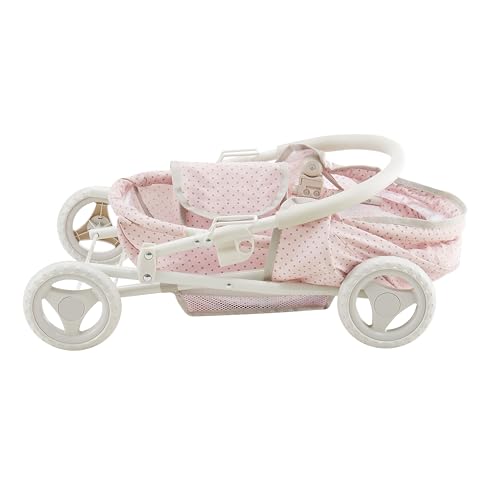 Olivia's Little World Polka Dot Princess Baby Doll Pram Stroller with Retractable Canopy & Storage, Pink – Bild 8