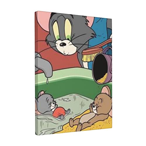 アートパネル トムとジェリー アニメ アートフレーム モダン ポスター フレーム装飾画 キャンバス絵画 アートボード 玄関 木製 部屋飾り 壁の絵 壁掛け ソファの背景絵画 木枠セット グッズ キャラクター 人気 プレゼント 30x40cm