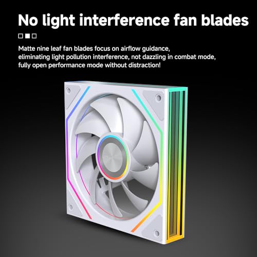 Image of Jungle Leopard Prism4RS Ultra 120mm PC ARGB Computer Case Fans|Infinity Mirror|Daisy-Chain|4 PIN PWM 1850RPM(White Forward 3 Pack)