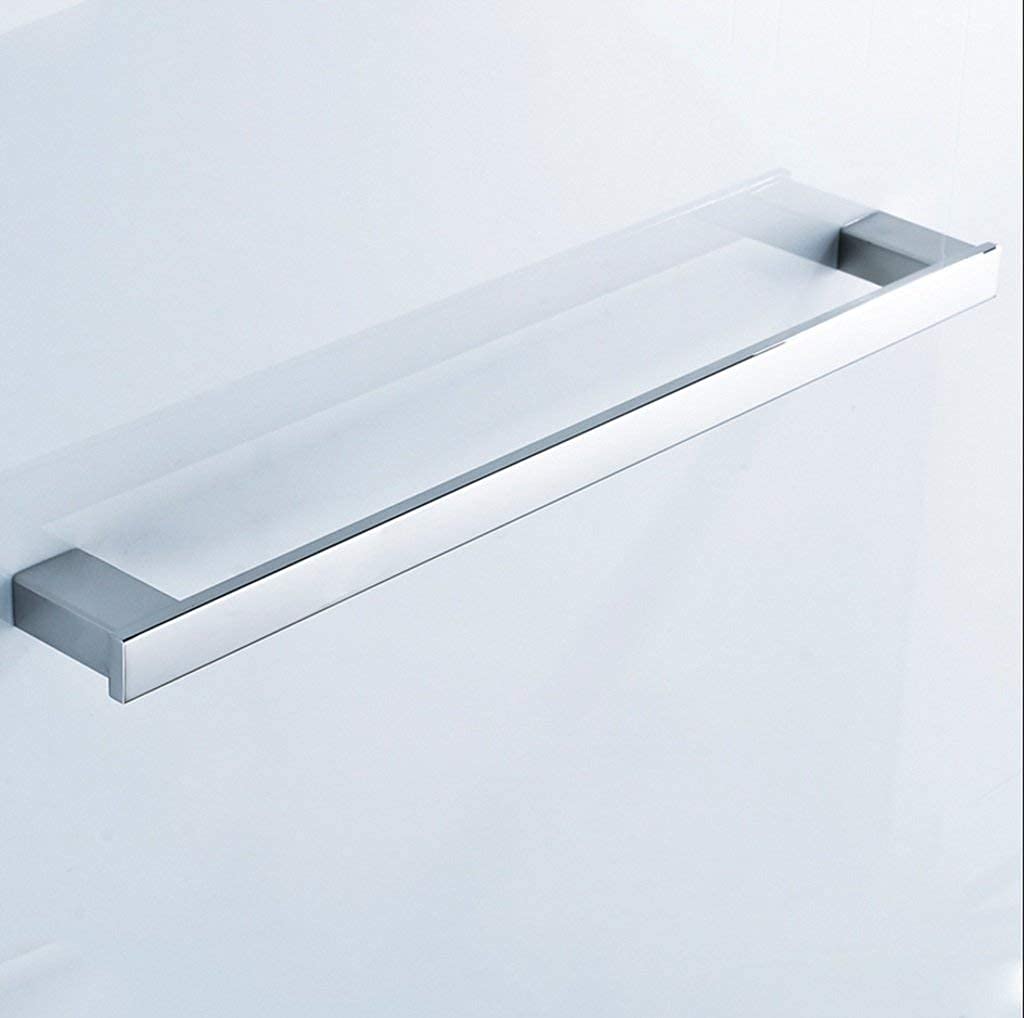 Porte-serviettes salle de bain 50 cm cintre métal brillant et carré