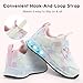 Floranate Toddler Light Up Shoes for Girls Fashion Funny LED Flashing Mesh Breathable Adorable Running Toddler Sneakers Non-Slip Perfect for Back to School (White Size 10)