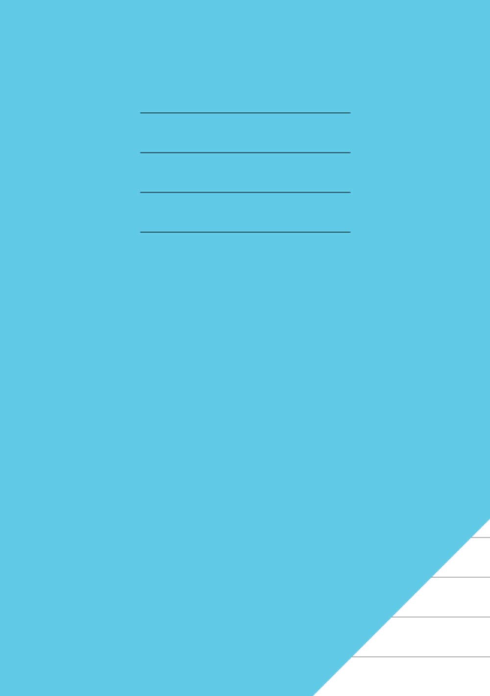 A5 Exercise Book 12mm Ruled: Simple Lined Jotter / Notebook for School with Blue Cover