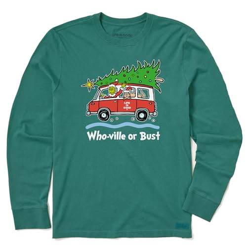 T-Shirt de Vacances Grinch et Max Life is Good en Coton Idéal pour l'Hiver et le Cocooning