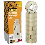 Scotch Transparent Tape, 8 Rolls (19 mm x 33 m) - General Purpose Clear Tape for School, Home and Office (Packaging may differ)