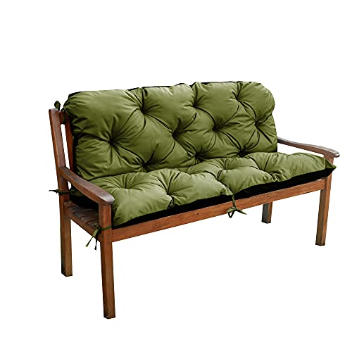 Coussin pour Banc de Jardin, terrasse, Balcon, balancelle, Banquette 180x60x50 Vert Cover