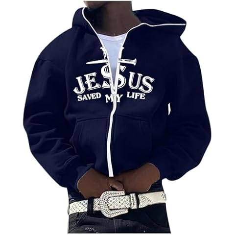 SUWBMHWE Mens Fashion Hoodies Pullover Drawstring Mens Hoodies Pullover Oversized Long Sleeve Zip up Hooded Sweatshirts Drawstring Fall Casual Jacket Sweater, Navy, Medium Cover