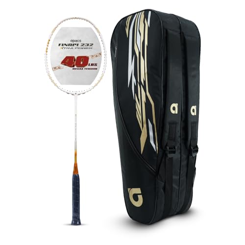 Image of Apacs Finapi 232 Xtra Power + Falcon Kitbag Combo | 40LBS Extra Strong Frame | 100% Top-Grade UHM Japanese Graphite | Professional Unstrung Racket with Free Full Cover | Premium Badminton Combo Set