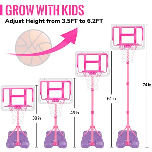 image for GMAOPHY Kids Basketball Hoop with Stand, Adjustable Basketball Set, To