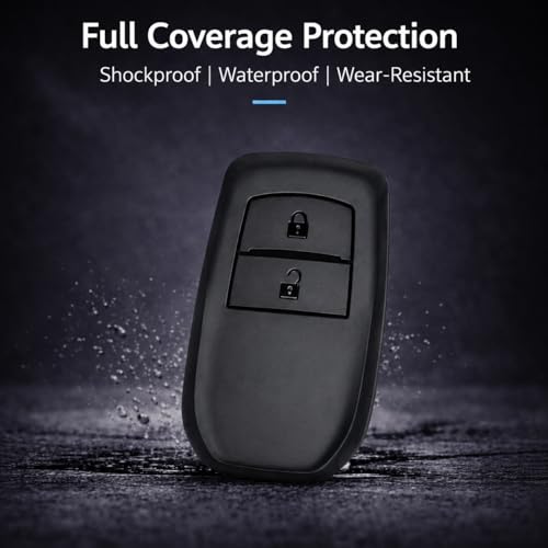 Image of JVCV Soft TPU Cover Compatible with Toyota Fortuner, Hilux, Innova Crysta, Fortuner Legender, Innova HyCross, Land Cruiser 2B Smart Key | Scratch-Resistant Protective Case (2 Pack - 2B Matte Black)