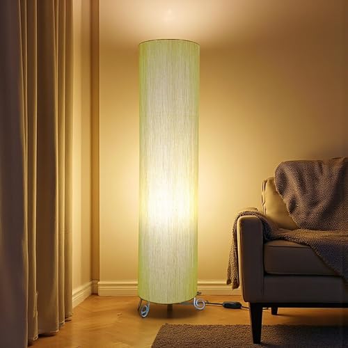 Image of Cotton Fabric Floor Lamp for Bedroom's Desk Lamp for LivingRoom, Bed Room, Office | Night Stand Dimmable Room Floor Lamp for Reading Corner Lamp (Beige)
