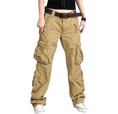 Pantalon ample Hip Hop kaki avec grandes poches latérales