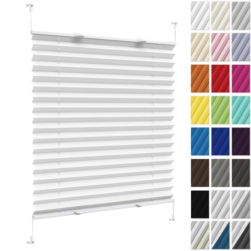 Store plissé sans perçage blanc de haute densité avec isolation thermique active - 2