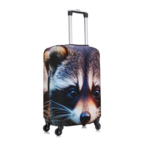 Little Raccoon Face Tsa Approved Luggage Cover For 18-32 Inch Suitcases Scratch-Resistant Stretch Luggage Cover3