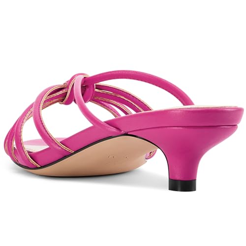 Image of TNYNFBEB Womens Sandals Mules Low Kitten Heel Open Toe Shoes Slip-on Slingback Prom Party Dress Summer 1.4 Inches Heels