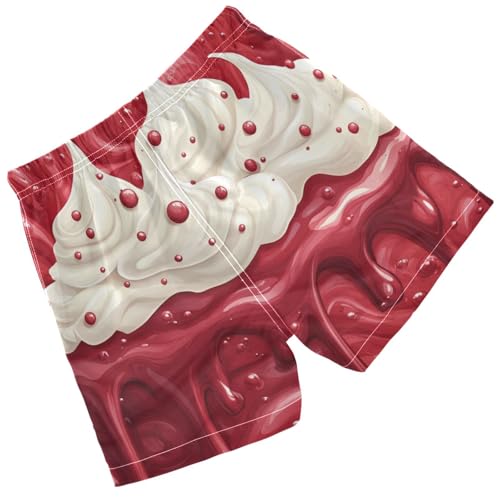 Pigsaly Boys Swim Trunks Cherry Red Strawberry Cake Ice Cream Boys Board Shorts Swimsuit Swimwear Summer Bathing Suit 2T2