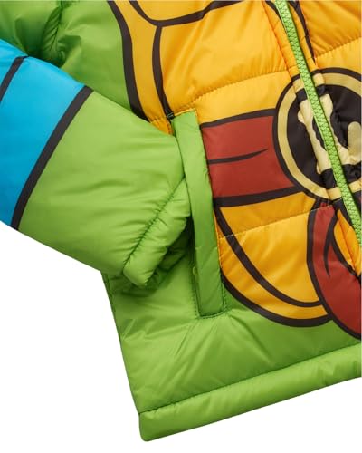 Teenage Mutant Ninja Turtles Boys Puffer Jacket - TMNT Graphic Quilted Ski Jacket with Hood for Toddler and Little Boys4