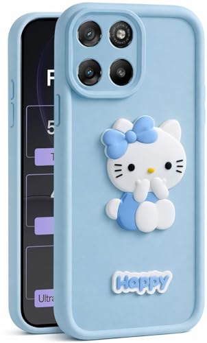 Image of Knotyy Cute 3D Cartoon Soft Silicone Back Cover for Motorola Moto G67 Power 5G - Stylish Design Slim Protective Case with Camera Protection for Moto G67 Power 5G (Blue)