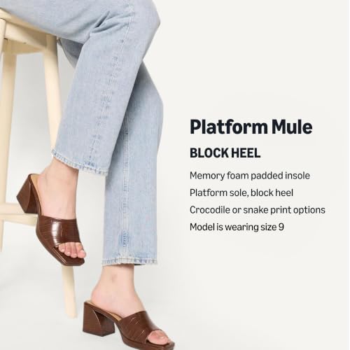 Image of Amazon Essentials Women's Platform Block Heel Mule Sandals
