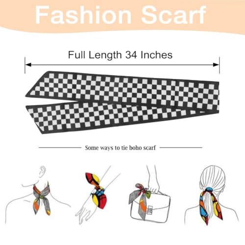 4Pcs Fashion Scarves for Women Boho Multifunctional Gift Lightweight Purse Scarf for Handbags Fashion Accessories 35X2.7Inch2