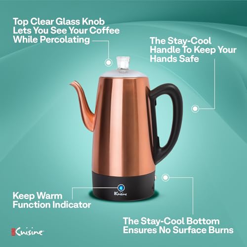 Euro Cuisine 12-Cup Copper Percolator