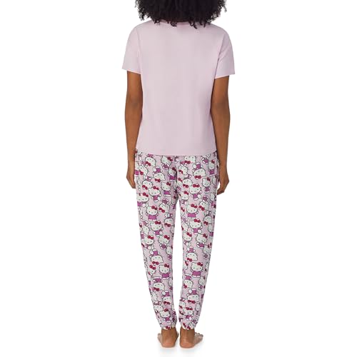 Image of Richard Leeds International Womens 2 Piece PJs Set - Disney | Hello Kitty | Snoopy - Short Sleeve Top & Jogger Lounge Sets