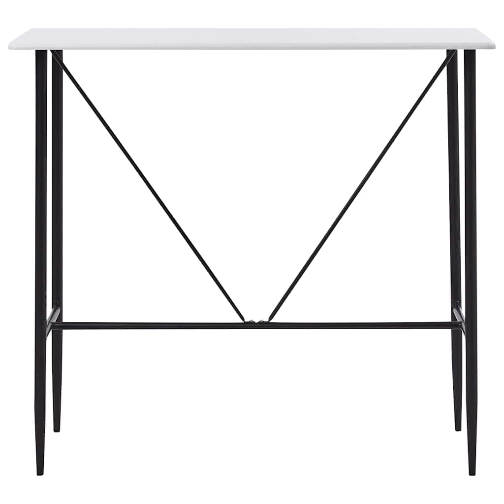 Tavolo da bar 120x60x110 cm MDF Bianco con gambe in acciaio