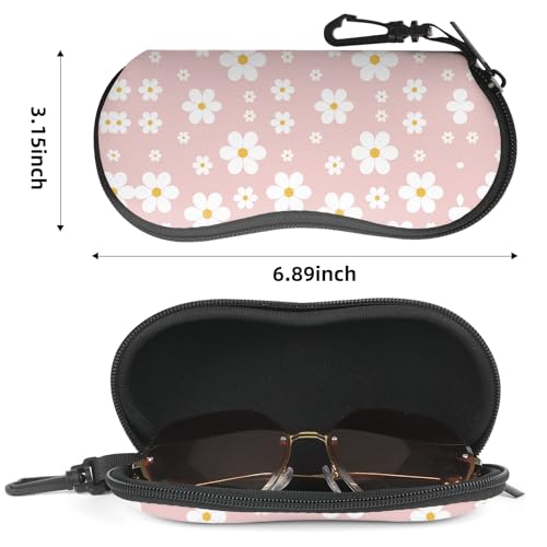 Image of Sunglasses Soft Case, Cute Ultra Light Portable Neoprene Zipper Eyeglass Glasses Case with Belt Clip for Men Women