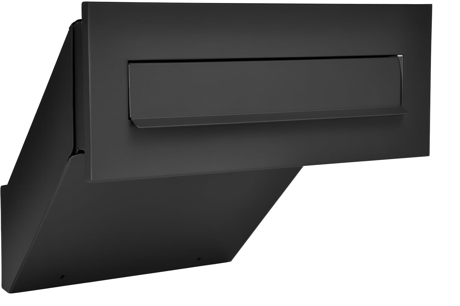 Cassetta delle lettere nera opaca RAL 9017 con telaio, cassetta delle lettere da incasso XXL, spessore della parete 260 – 420 mm, resistente alle intemperie, pannello frontale 305 x 135 mm, in lamiera