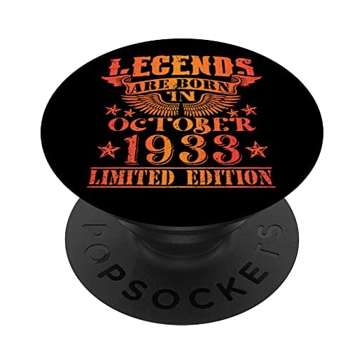 Cumpleaños Octubre 1933 Edición Limitada Regalo Used Vintage PopSockets PopGrip Intercambiable