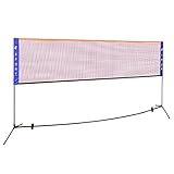 XWZS Badmintonnetz 2 Ebenen Höhenverstellbar, Freistehendes Tennisnetz Mit Ständer & Tragetasche, Volleyballnetz Faltbares Federballnetz Outdoor,A